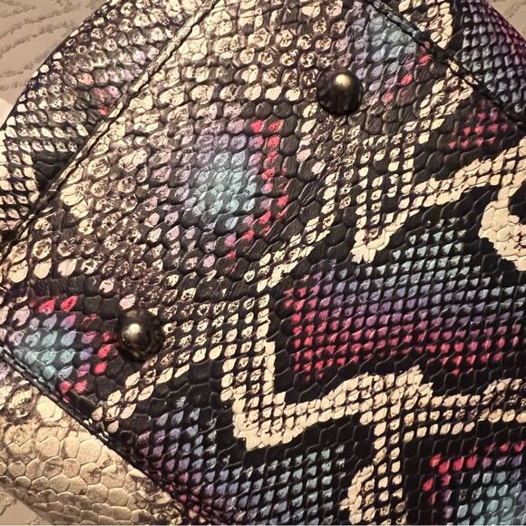 PERSAMAN satchel LEATHER Made in Italy Lightweight snakeskin pattern - Picture 6 of 7